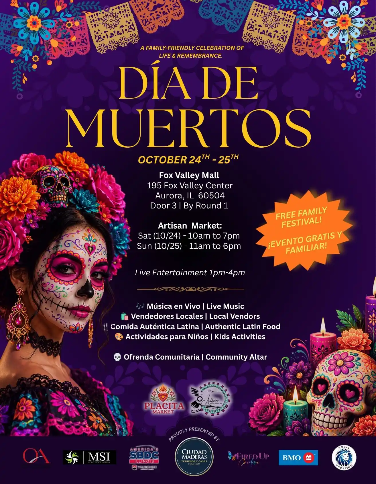 Festival Día de Los Muertos Fox Valley Mall 2026 Event Festival Día de Los Muertos Fox Valley Mall